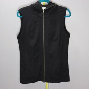 Cabi Black Sleeveless Zip Front Hooded Vest Top Size M